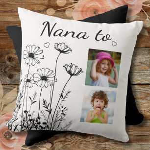 Coussin Fleurs sauvages  2 Collage de photos Petits-enfant