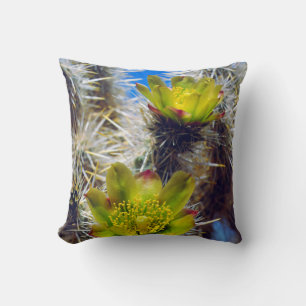 Coussin Fleurs sauvages de Cholla Cactus d'argent