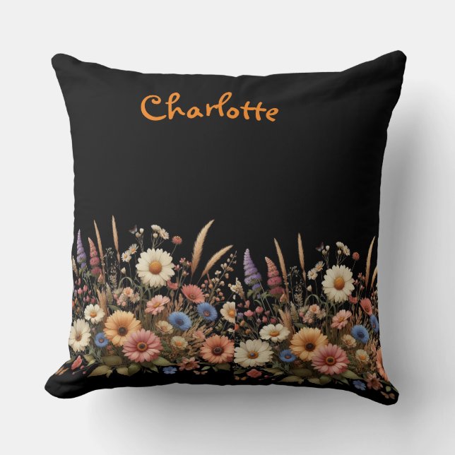 Coussin Fleurs sauvages de style personnalisé (Recto)