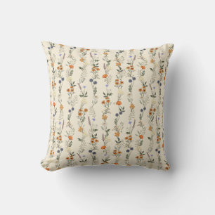 Coussin Fleurs sauvages dessinées à la main