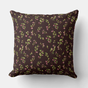 Coussin Fleurs sauvages floraux jetés sur Brown de chocola