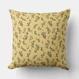 Coussin Fleurs sauvages floraux jetés sur Jonquil Jaune