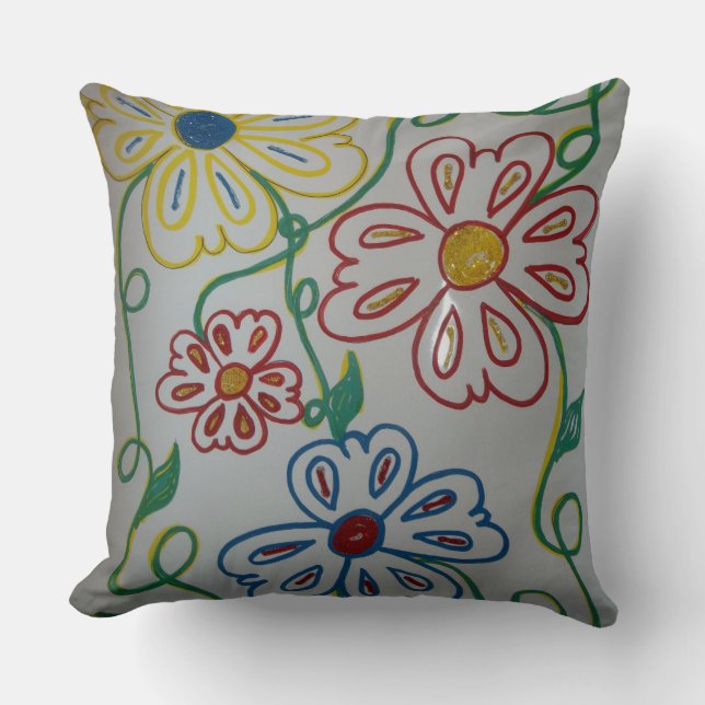 Coussin Fleurs sauvages par Lina (Recto)