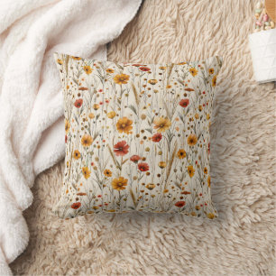 Coussin Fleurs sauvages rustiques - Boho Automne modèle fl