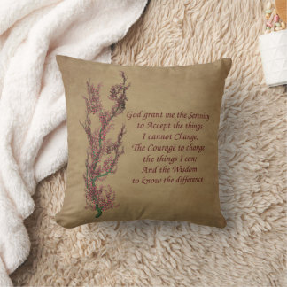 Coussin Fleurs Sérénité Prière Inspirationnelle 