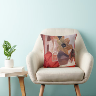 Coussin Fleurs sur une table de Juan Gris, Cubisme Vintage