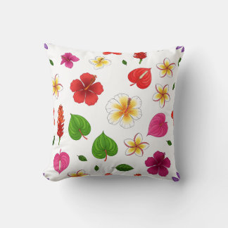 Coussin Fleurs tropicales hawaïennes