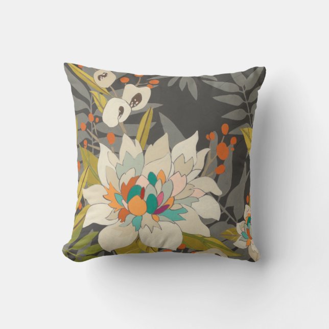 Coussin Fleurs Tropiques Twilight (Recto)