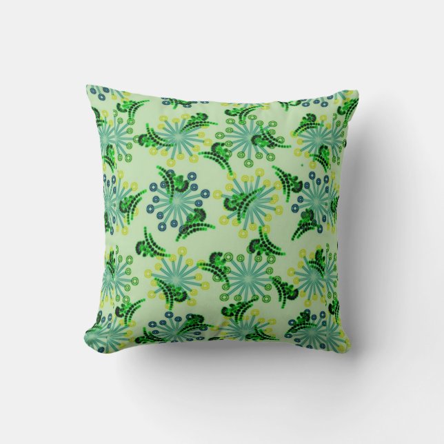 Coussin Fleurs vertes de danse (Recto)