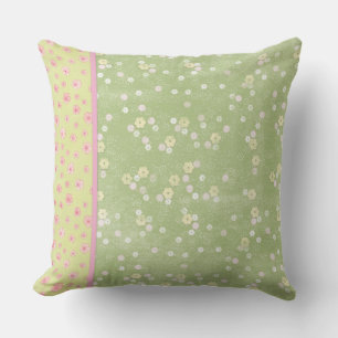 Coussin Fleurs vertes douces et jaunes Jaillir l'oreiller