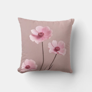 Coussin Fleurs vertes rose Sage Laisser Motif Aquarelle