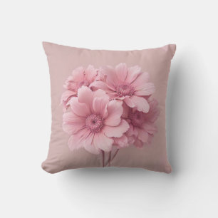 Coussin Fleurs vertes rose Sage Laisser Motif Aquarelle