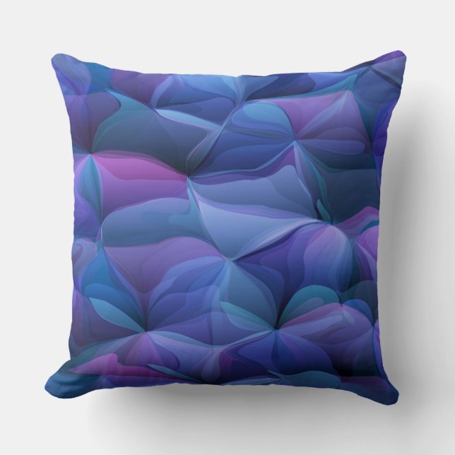 Coussin Fleurs Vives Violettes Et Bleues (Recto)