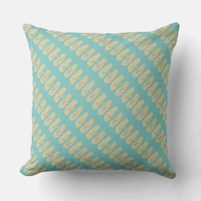 Coussin Flip Flops Jaune (Recto)
