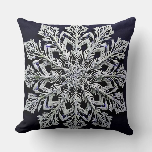 Coussin flocon de neige 3d (Recto)