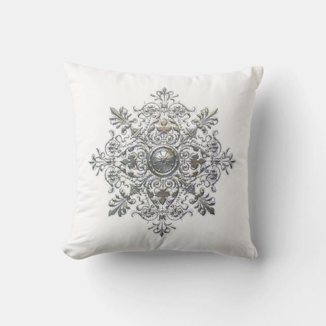 Coussin Flocon de neige argenté (Recto)
