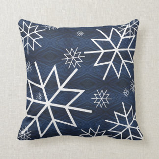 Coussin Flocon de neige Bleu et blanc Décor de Noël