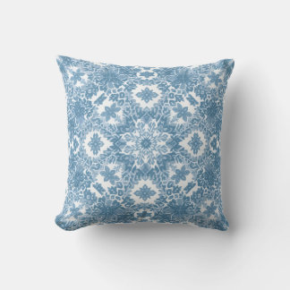 Coussin Flocon de neige bleu Icy géométrique