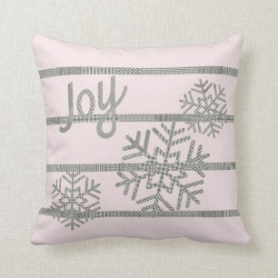 Coussin Flocon De Neige De Noël En Pied De Chaussée Sur Bl