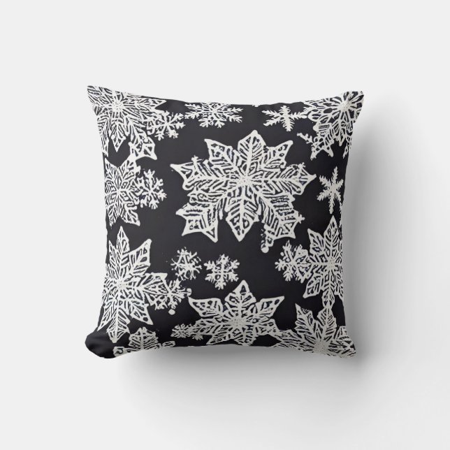 Coussin Flocon de neige Noël Fête de l'Oreiller (Recto)
