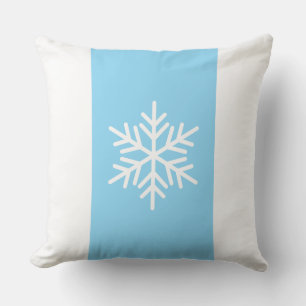 Coussin Flocon de neige nordique Bleu clair Bleu Blanc Fêt