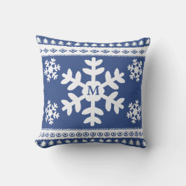 Coussin Flocon de neige nordique et motif d'arbre