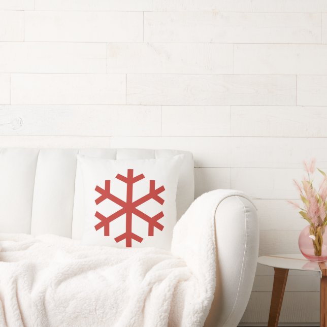 Coussin Flocon rouge de Noël (Canapé)