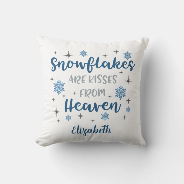 Coussin Flocons de Neige Personnalisés Sont des Baisers de (Recto)
