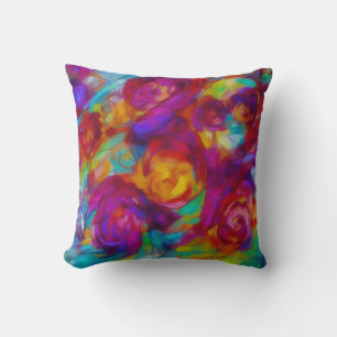 Coussin Floral abstrait moderne et lumineux
