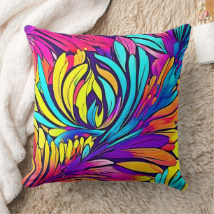 Coussin Floral Abstrait vibrant
