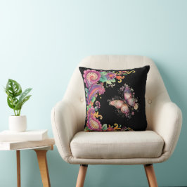 Coussin Floral and Butterfly Paisley