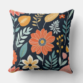 Coussin Floral blanc coloré Boho