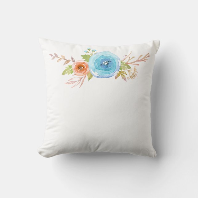Coussin Floral bleu (Recto)