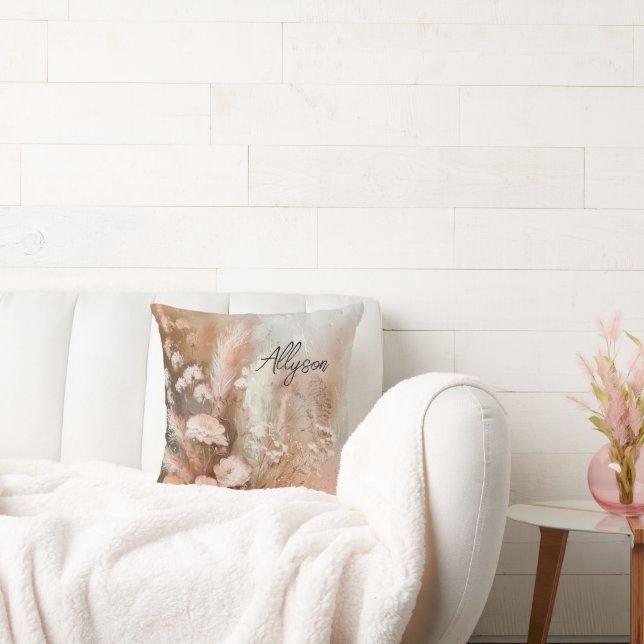 Coussin Floral Boho rose pâle (Canapé)