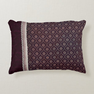 Coussin floral d'accent de médaillon de Bourgogne