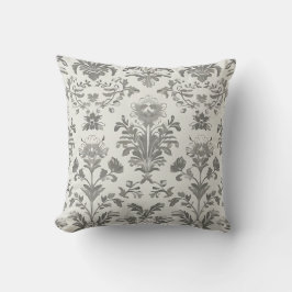 Coussin Floral Damas victorien blanc Vintage