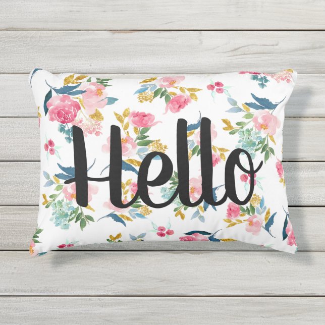 Coussin floral de bonjour extérieur (Devant)