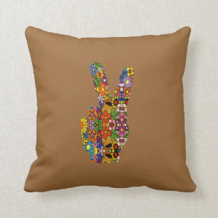 Coussin floral de signe de paix…