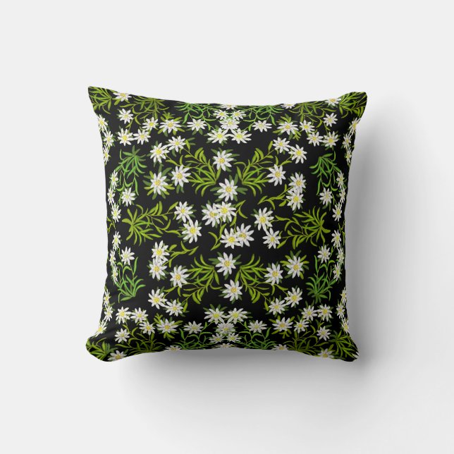Coussin floral d'edelweiss alpin suisse (Recto)