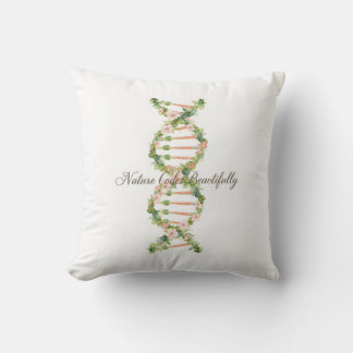 Coussin Floral DNA Helix Watercolor Art