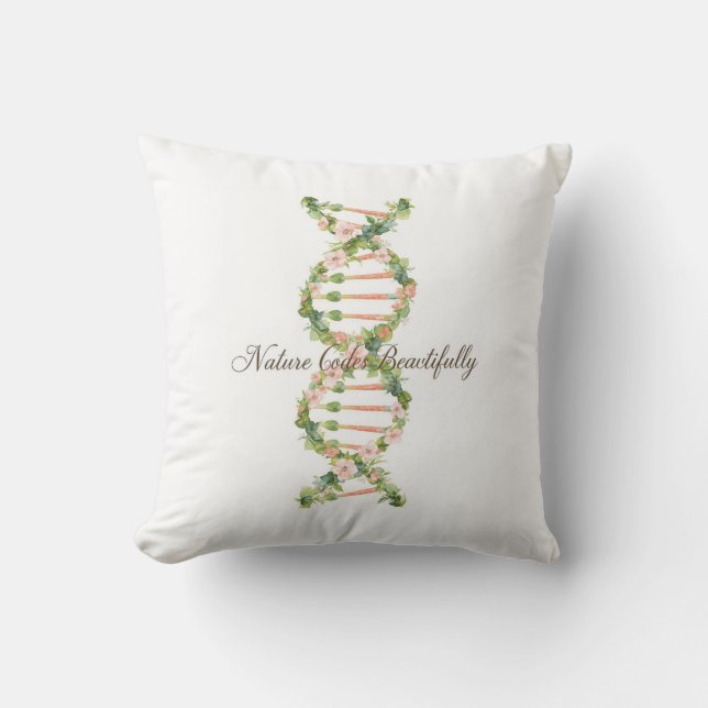 Coussin Floral DNA Helix Watercolor Art (Recto)