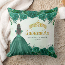 Floral Emerald Green Princesse Tiara Quinceanera