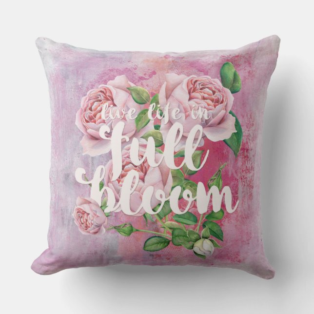 Coussin Floral Fleur Été-Vie Dit Beau (Recto)