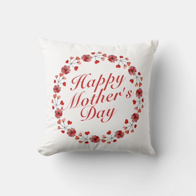 Coussin floral heureux élégant de la guirlande | (Recto)
