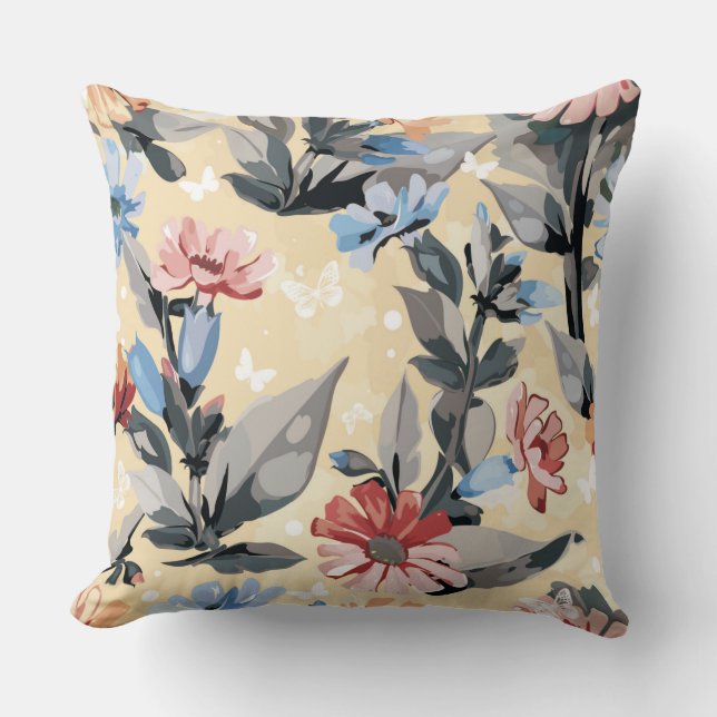 Coussin Floral Jaune (Recto)