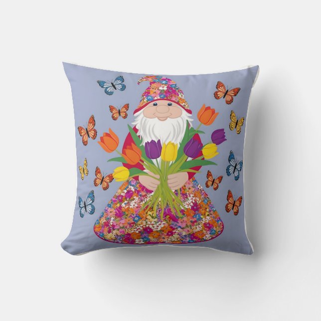 Coussin Floral Kaleidoscope Gnome pour maman (Recto)