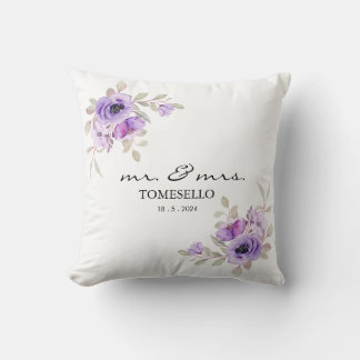 Coussin Floral M. & Mme Newlysée/Anniversaire Keepsaké