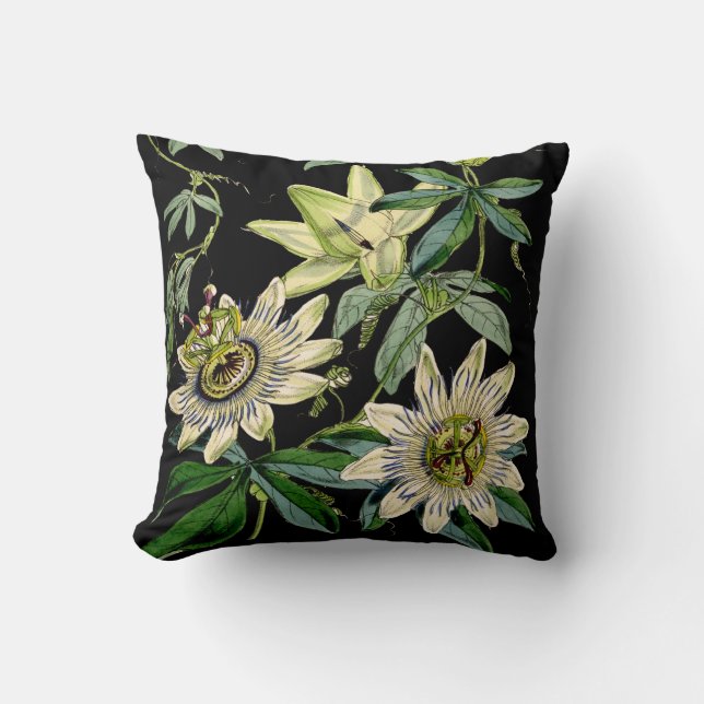 Coussin floral mignon, fleur de passion, (Recto)