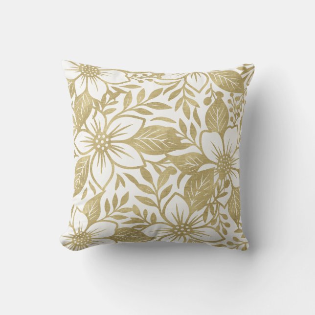 Coussin Floral Or Moderne (Recto)