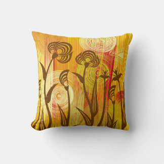 Coussin Floral orange : Motif Arrière - plan dynamique